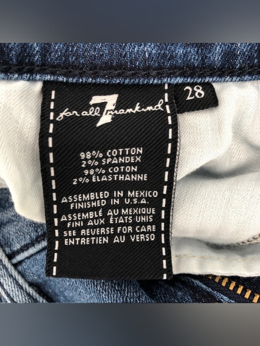7FAM Ankle Skinny Jean - 28,  7 for All Mankind x 26" - Picture 7 of 9